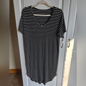 Black and White Striped Women's Dress